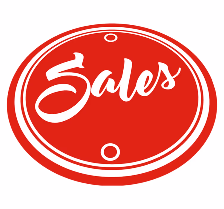 red circle text sales circular rug - TenStickers