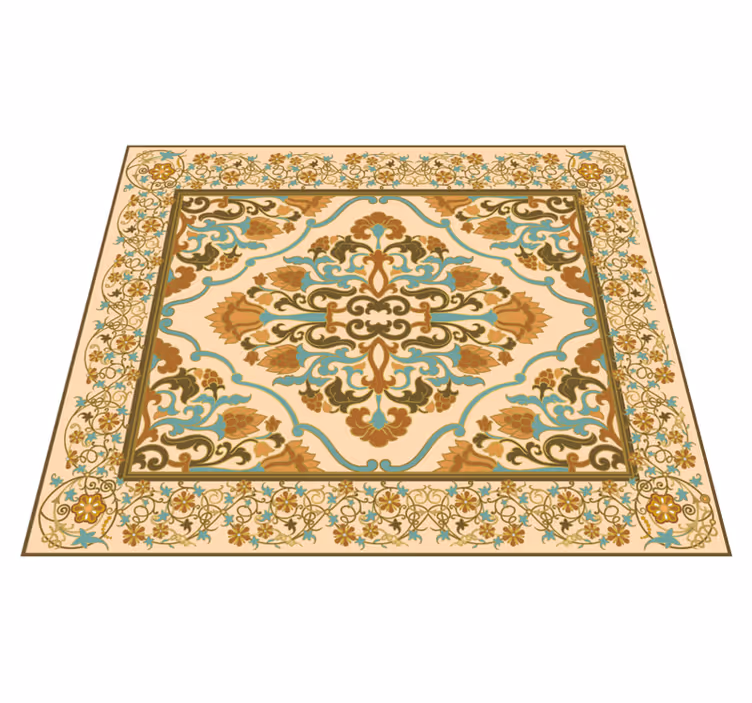 Mandala beige design dining room carpet - TenStickers