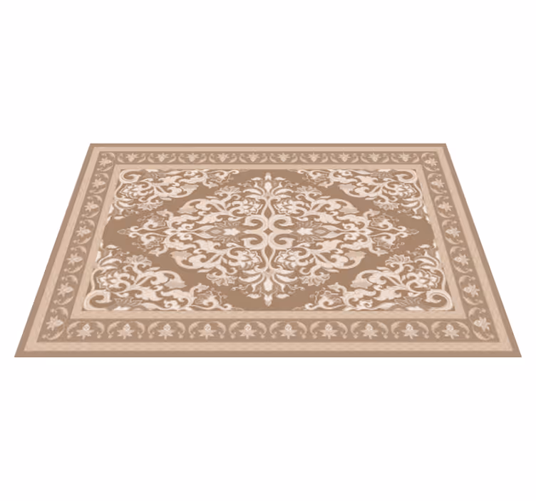 Oriental design beige vinyl rug - TenStickers