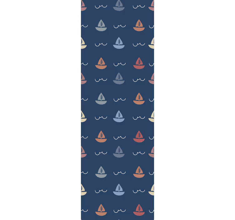 Sailing boats motif wallpaper childrens room - TenStickers