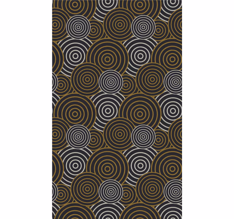 Circular brown motif wallpaper geometric - TenStickers