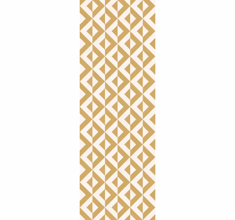 Golden and white triangles motif wallpaper geometric - TenStickers