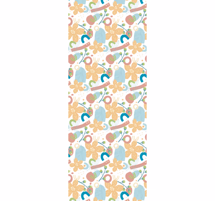 Floral simple motif abstract wallpaper - TenStickers