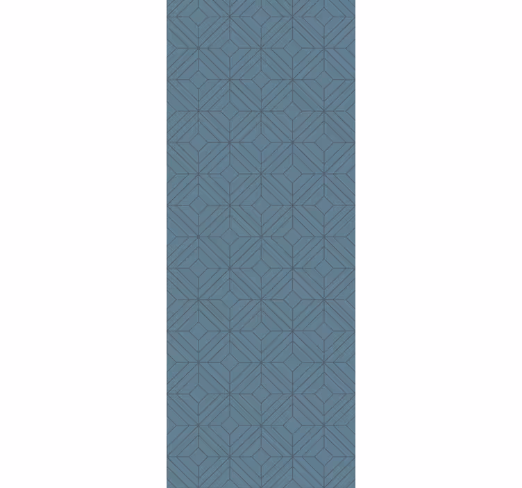 Art déco blue lines wallpaper geometric - TenStickers