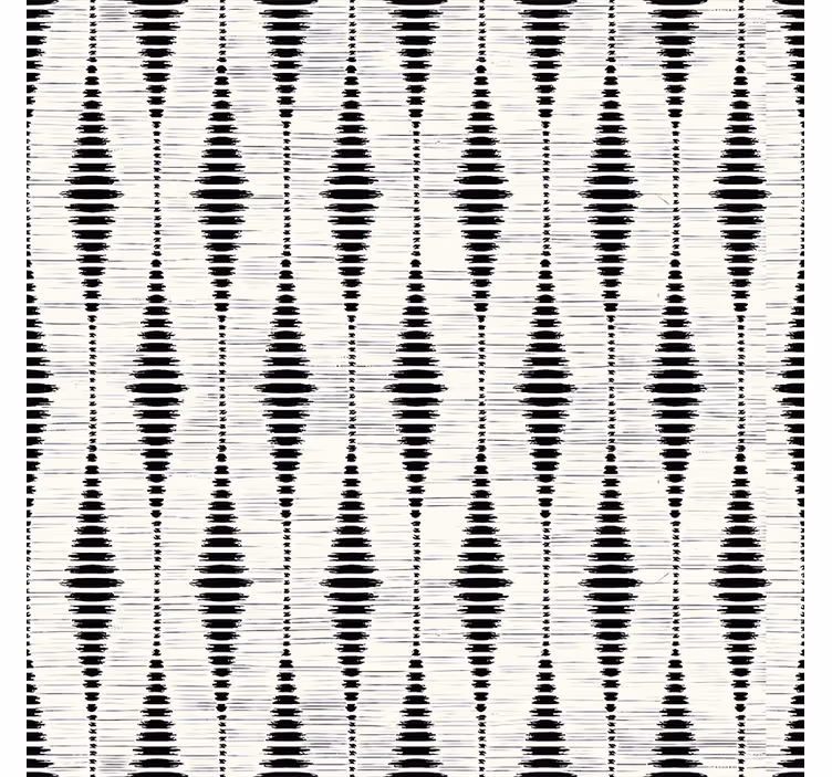 Geometric wallpaper black rabaul ikat design - TenStickers