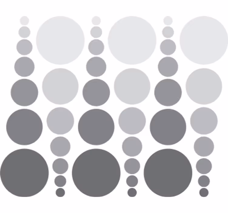 Wallpaper geometric coloured circles in grey shades - TenStickers