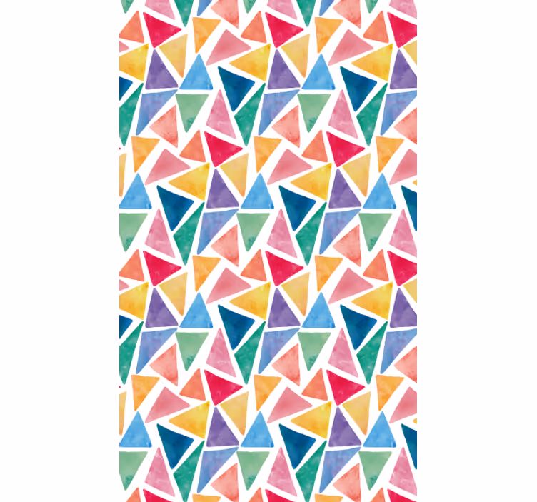 Wallpaper geometric cheerful colorful triangles - TenStickers