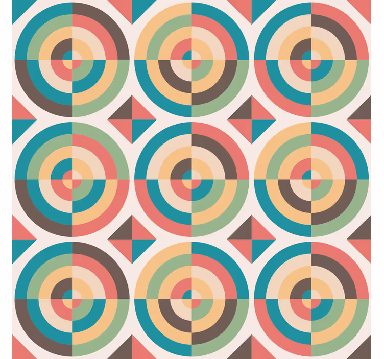 Wallpaper geometric retro abstract shapes - TenStickers