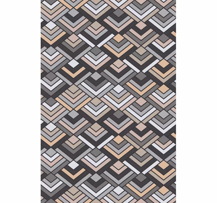 Wallpaper geometric layered chevron patterns - TenStickers