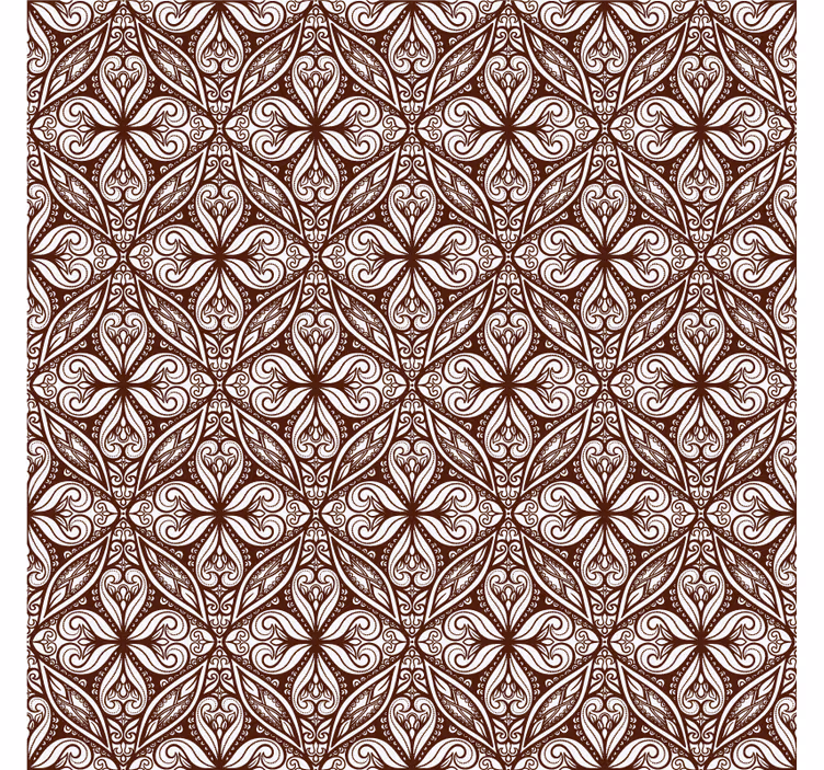 Retro wallpaper brown floral design - TenStickers