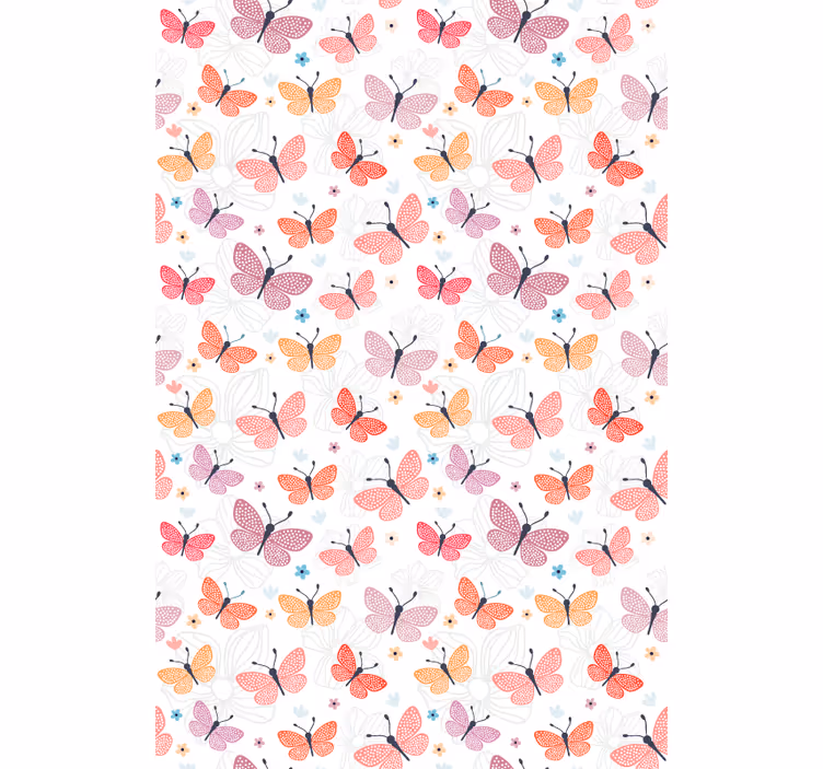 Wallpaper childrens room butterflies in flight - TenStickers