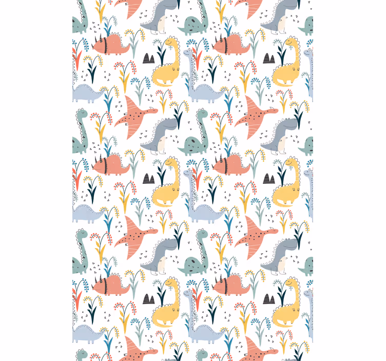 Wallpaper childrens room scandinavian colorful design - TenStickers