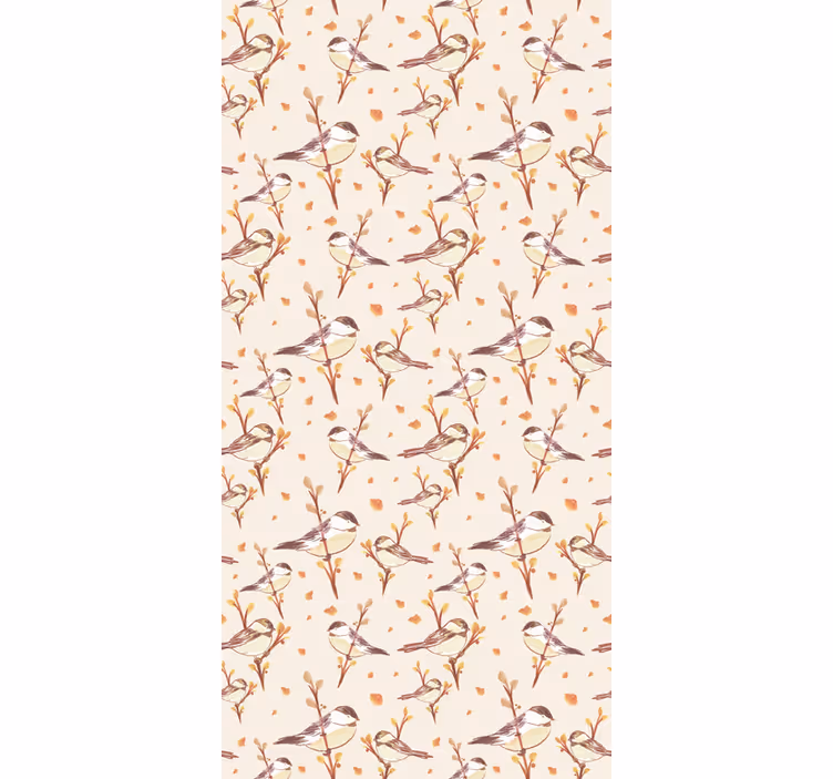 Wallpaper childrens room aquarella birds on branches - TenStickers