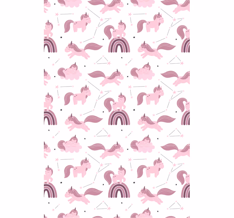 Wallpaper childrens room funny unicorns and stars - TenStickers