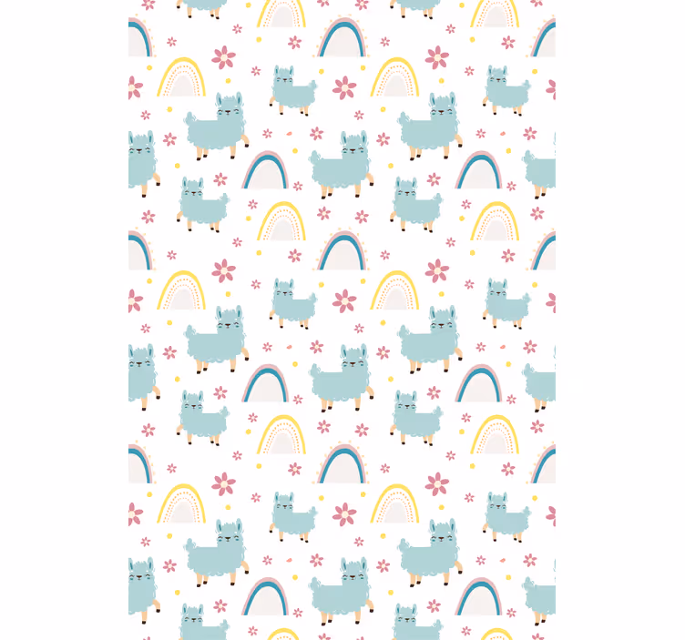 Wallpaper childrens room funny sheep unicorns design - TenStickers