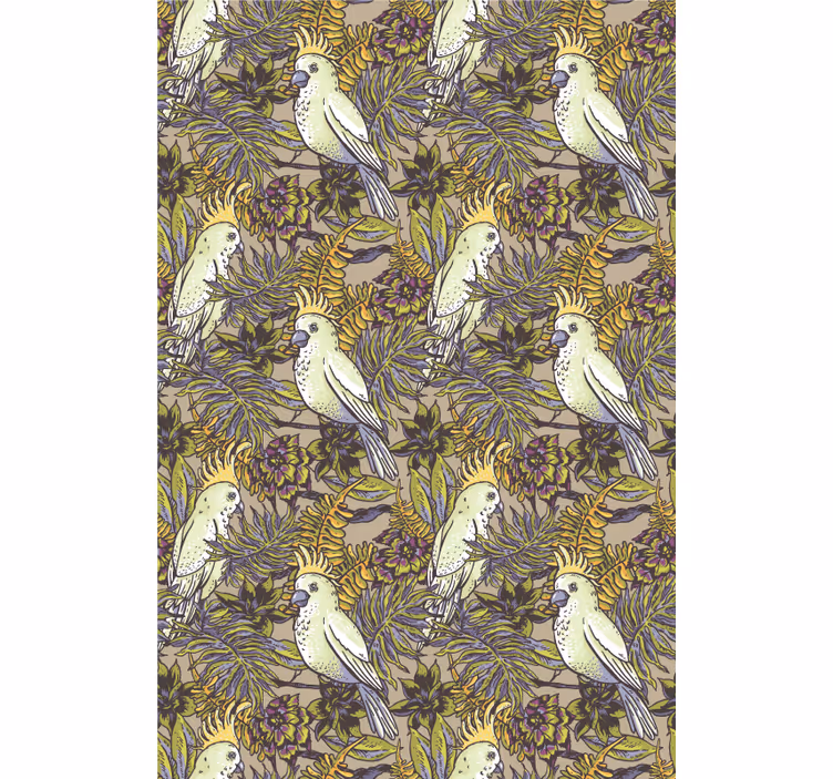 Wallpaper childrens room amazonic parrots scandinavian style - TenStickers