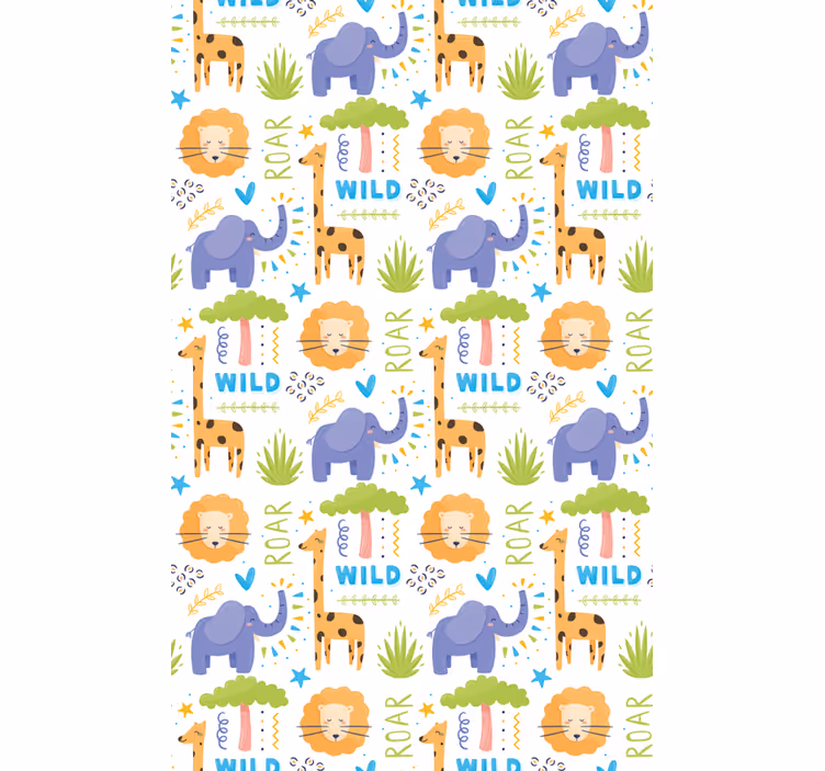 Wallpaper childrens room safari animal designs - TenStickers