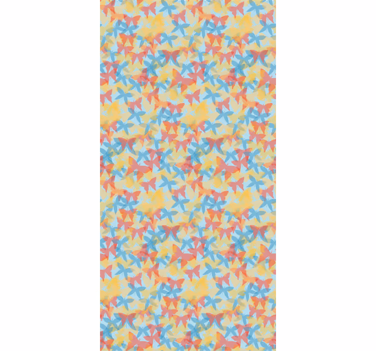 Orange yellow and blue wallpaper childrens room - TenStickers