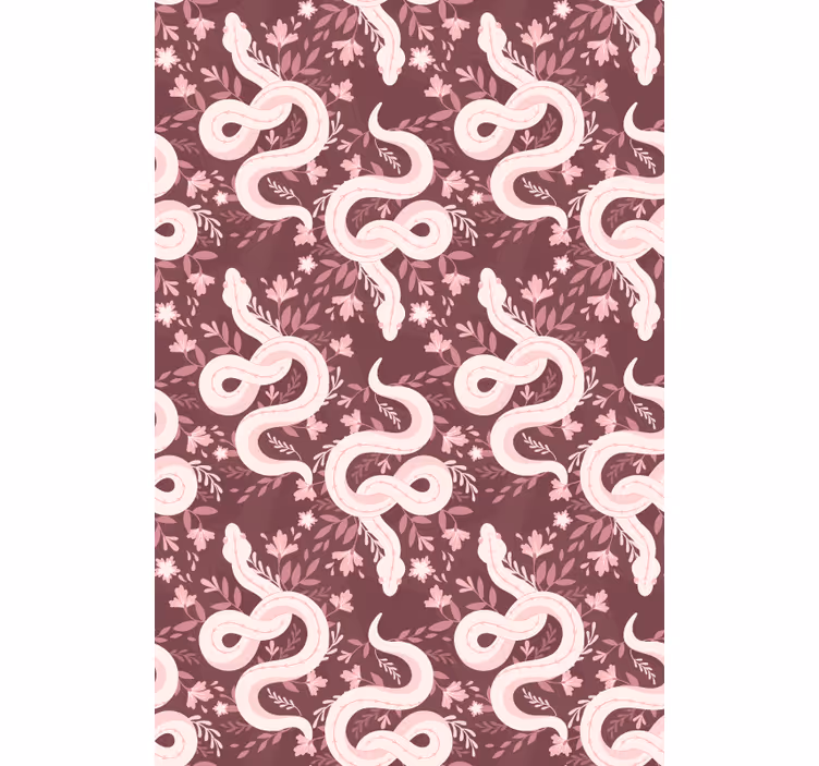 Wallpaper childrens room coiling serpents floral - TenStickers