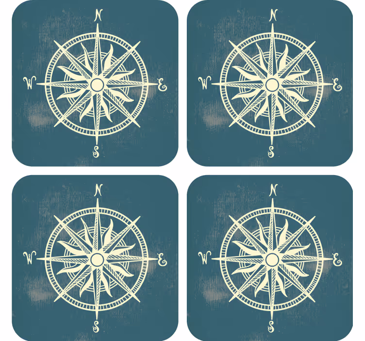 Retro wallpaper compass on world map - TenStickers