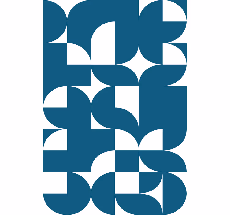 Wallpaper geometric blue circle art pattern - TenStickers