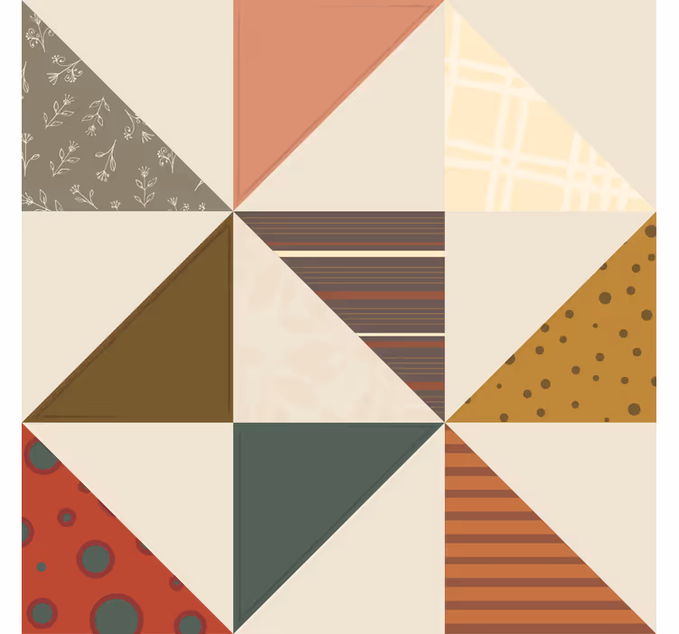 Retro wallpaper with patchwork triangle pattern - TenStickers