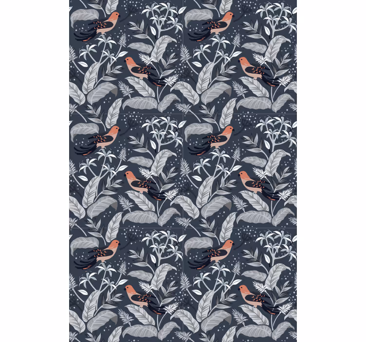 Wallpaper office with little birds - TenStickers