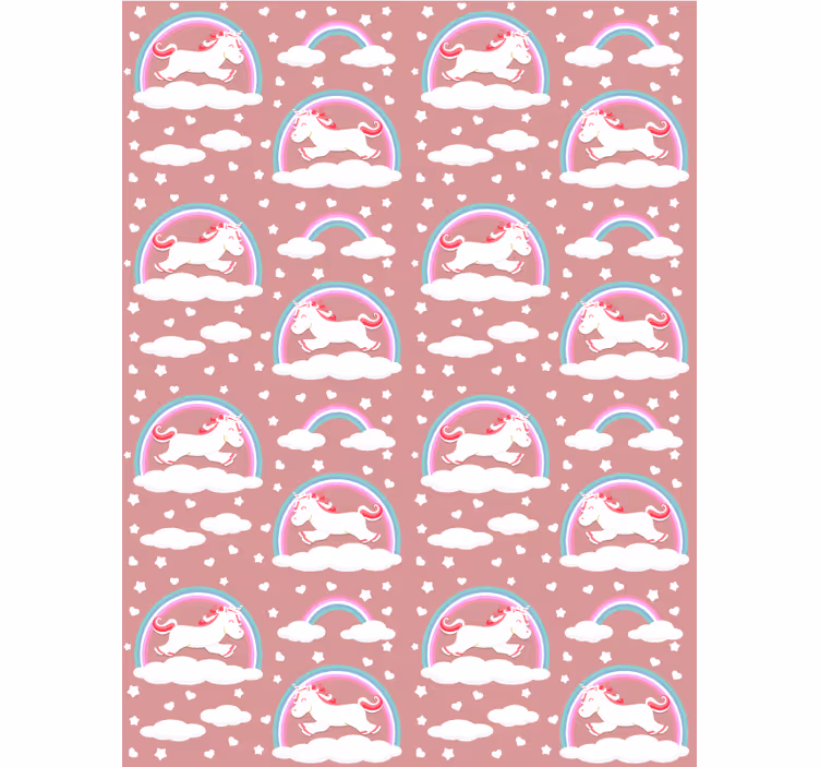 Wallpaper childrens room magical unicorn design - TenStickers