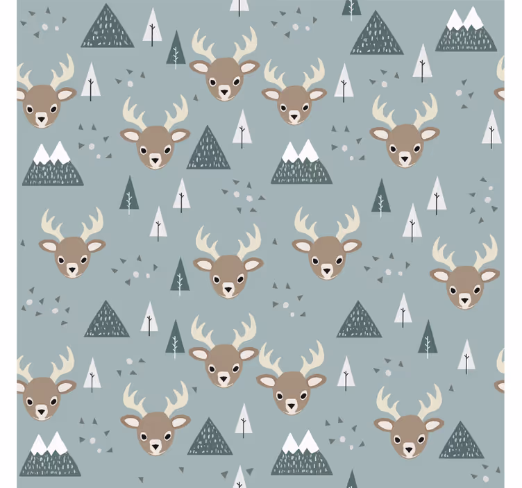 Wallpaper childrens room nordic deer design - TenStickers