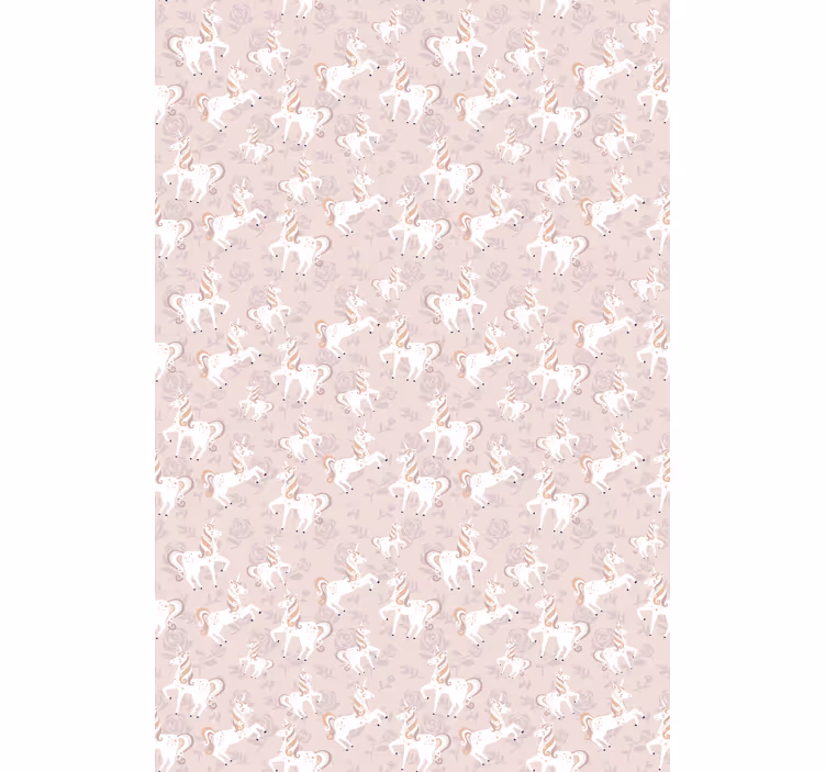 Wallpaper childrens room beige unicorn fantasy - TenStickers