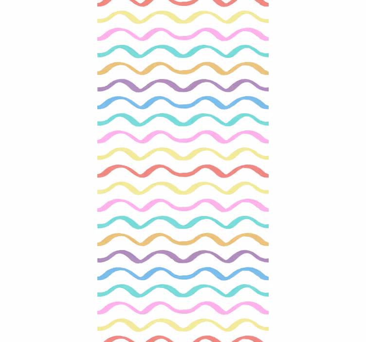 Wallpaper childrens room colorful wavy lines - TenStickers