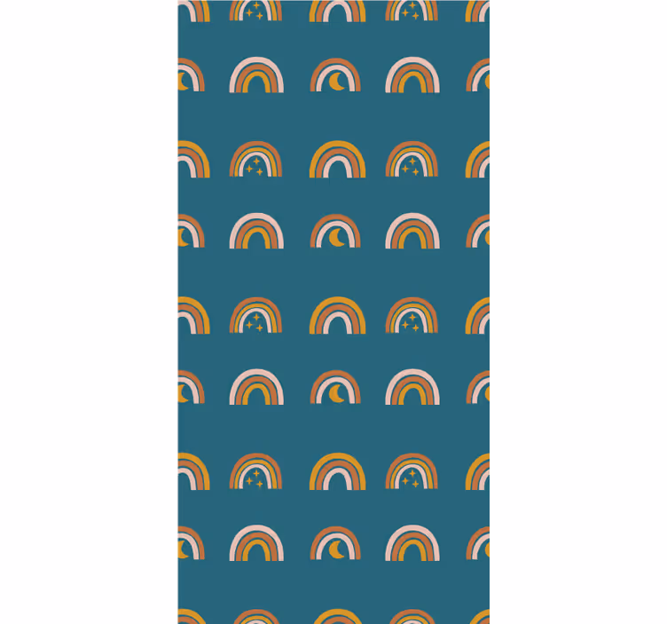 Wallpaper childrens room rainbows and stars - TenStickers