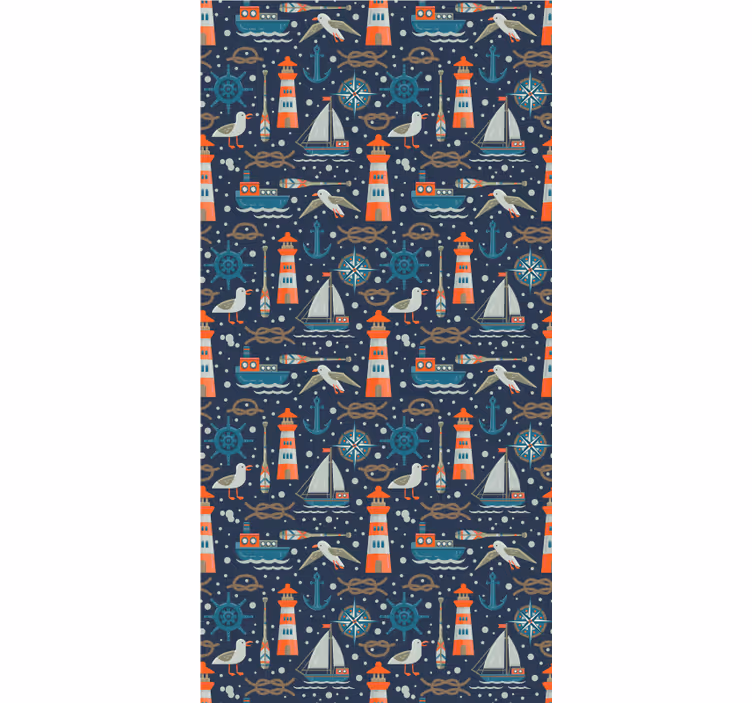 Nautical adventure theme wallpaper childrens room - TenStickers
