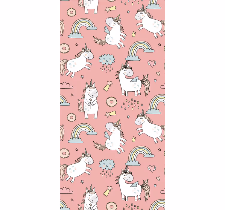 Magical unicorn delight wallpaper childrens room - TenStickers