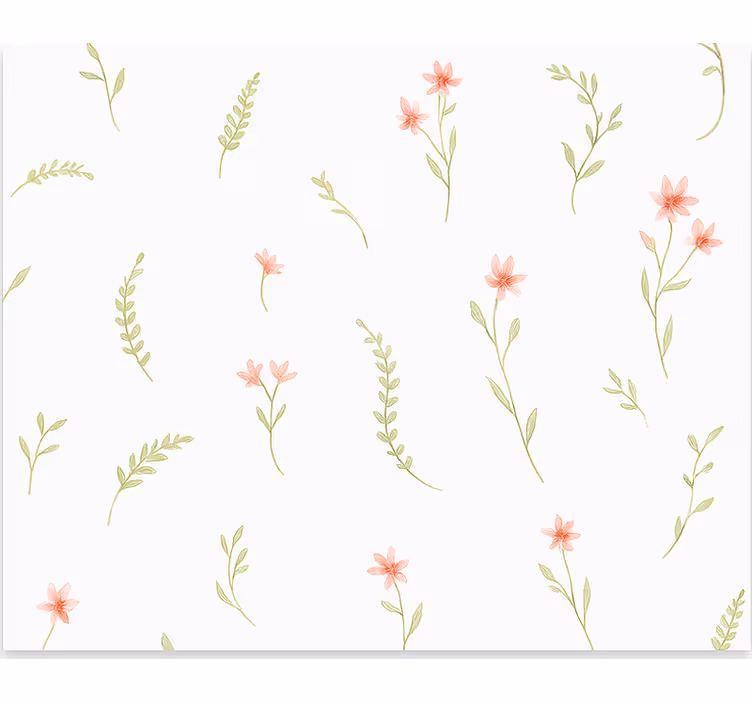 Wallpaper childrens room pastel meadow flowers - TenStickers
