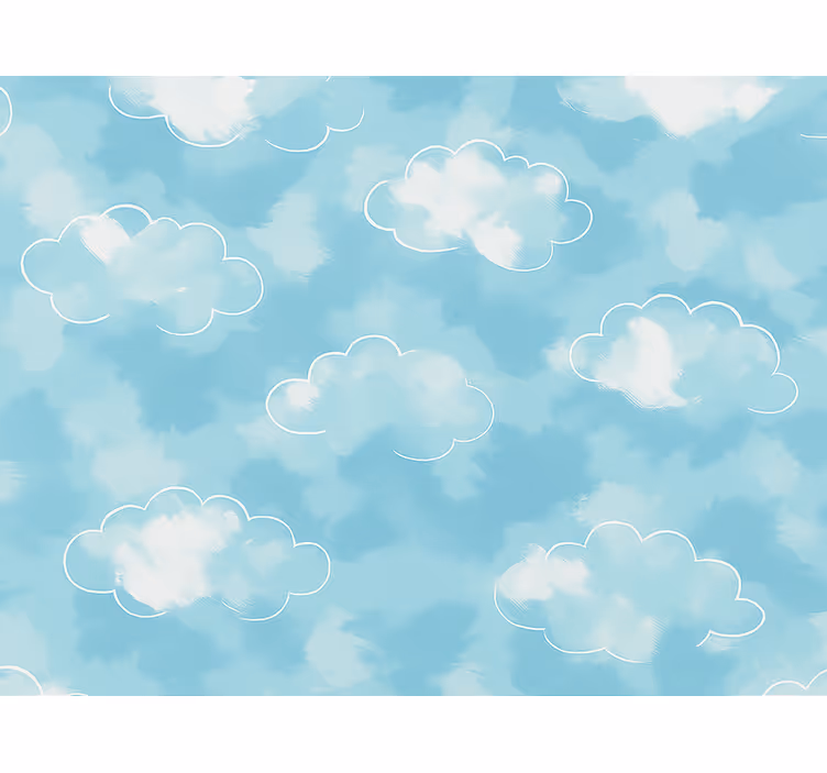 Wallpaper childrens room soft kids clouds - TenStickers