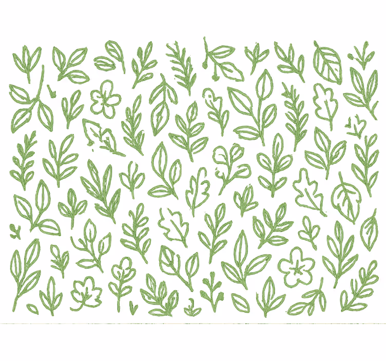 Botanical green wallpaper childrens room - TenStickers