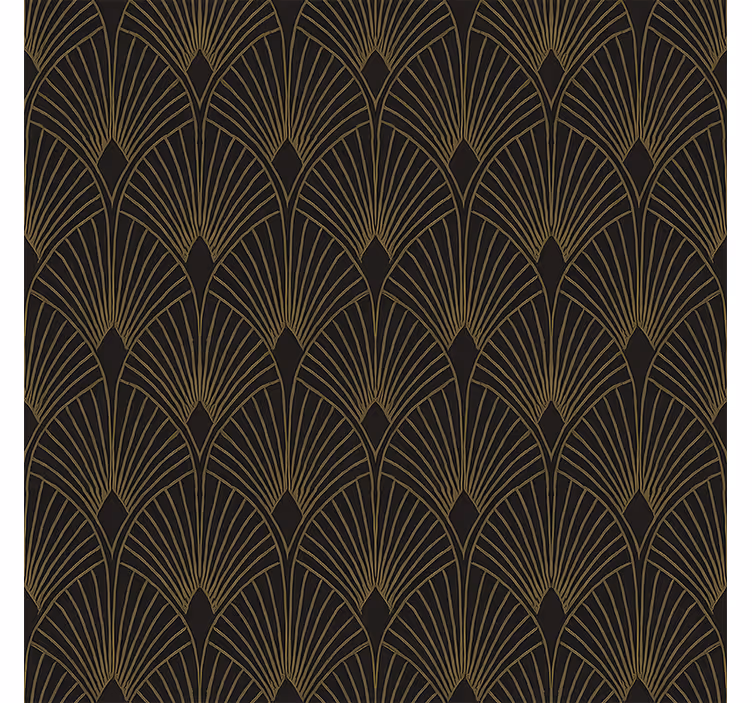 Geometric wallpaper gilded deco fan design - TenStickers