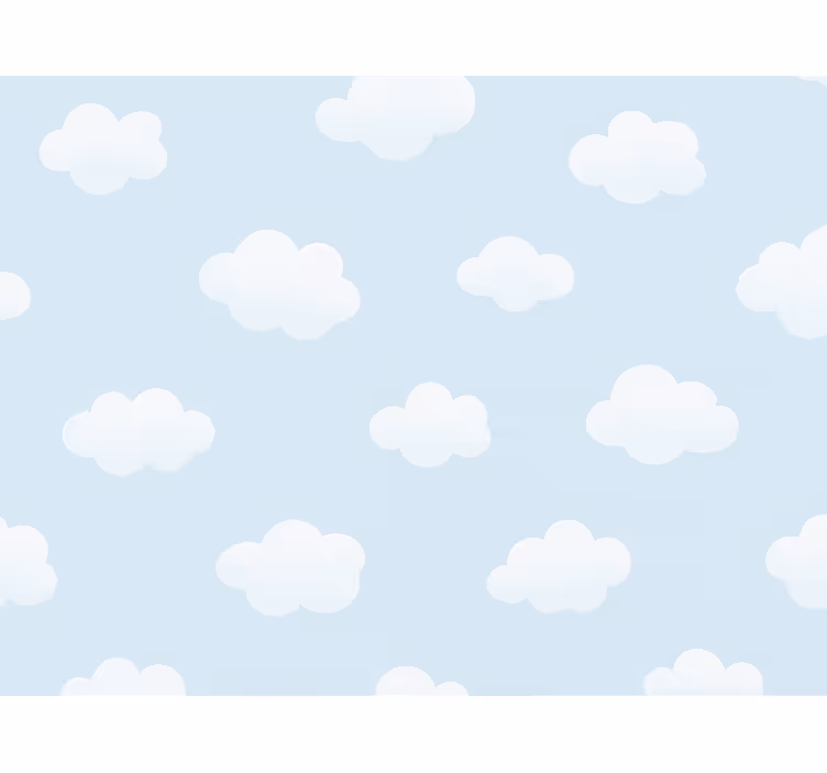 Wallpaper childrens room simple cloud pattern - TenStickers