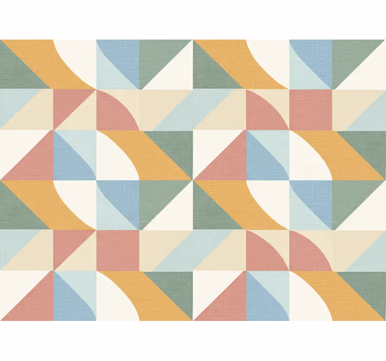 Rustic wallpaper with geometric shapes in soft hues - TenStickers