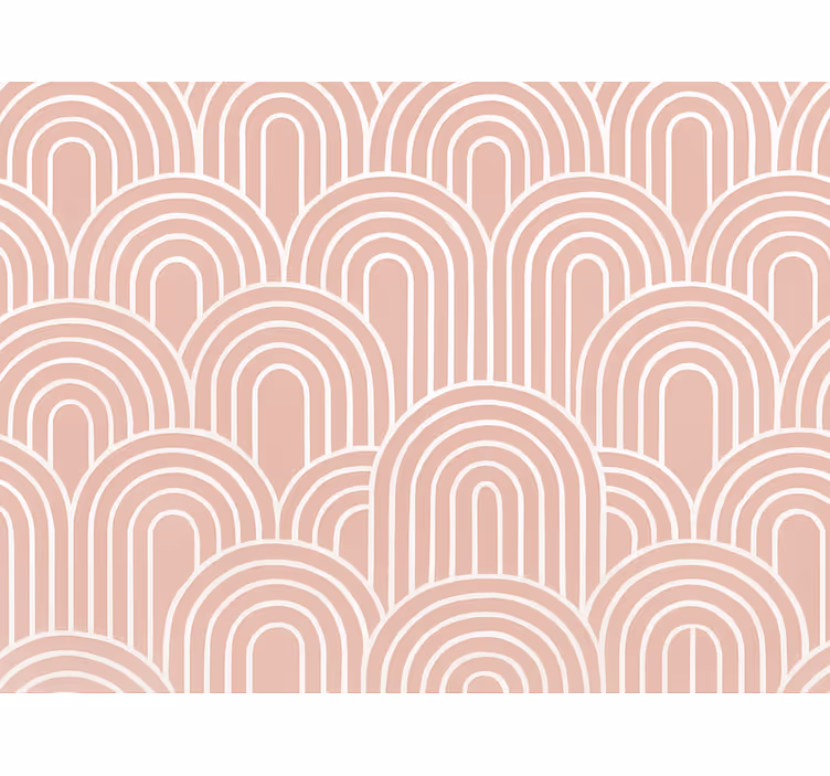 Geometric wallpaper dusky pink retro arches - TenStickers