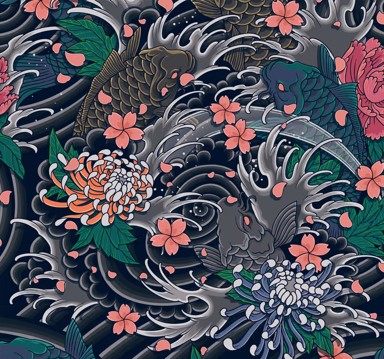 Vintage Wallpaper oriental style - TenStickers
