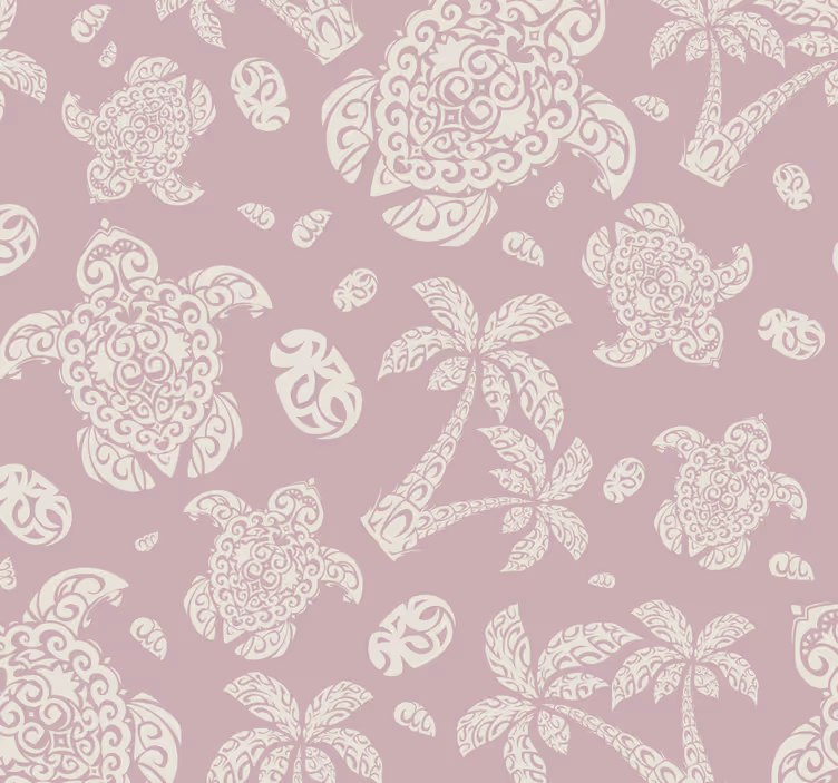 Turtles and Palms animals wallpaper - TenStickers