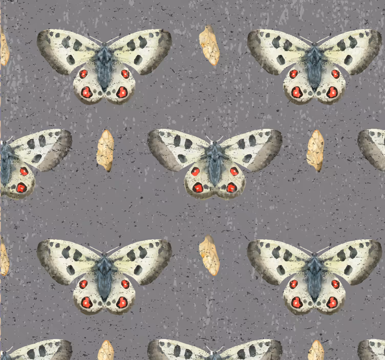 Butterflies and Concrete Textured Wallpaper - TenStickers