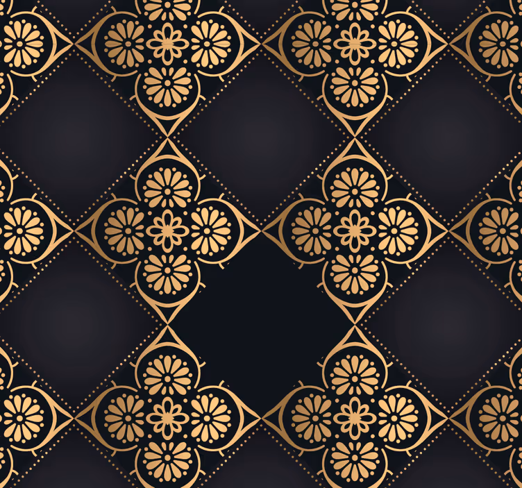 Geometric Tile Elegance baroque wallpaper - TenStickers