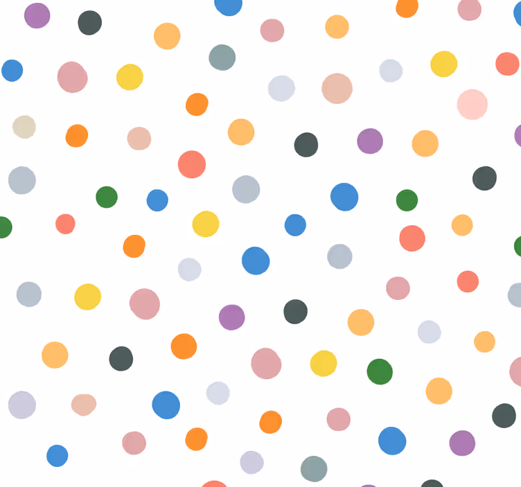 Colorful dots on white Spotty Wallpaper - TenStickers