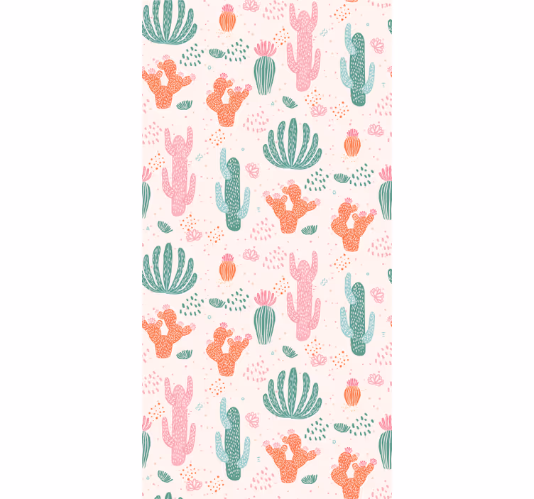 Wallpaper childrens room cactus patterns - TenStickers