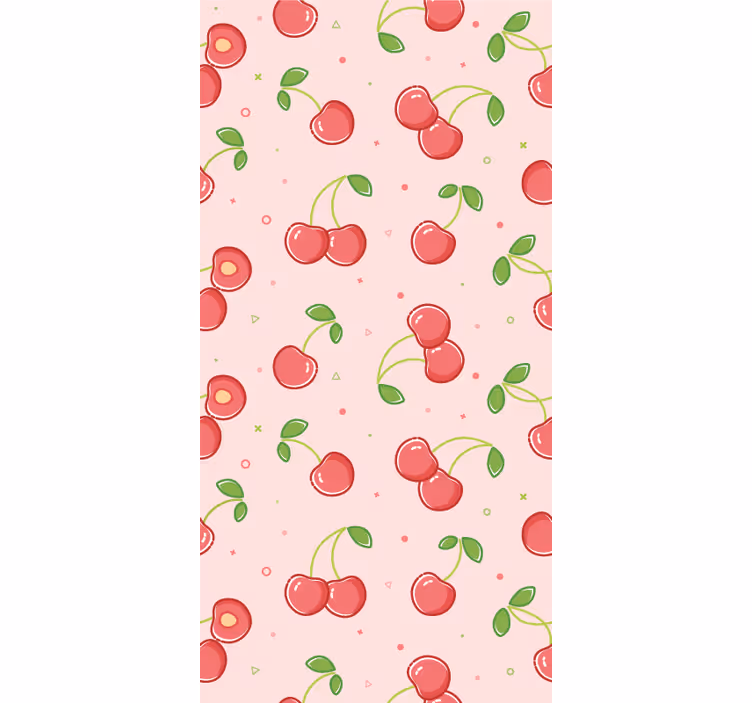 Pink cherries children wallpaper - TenStickers