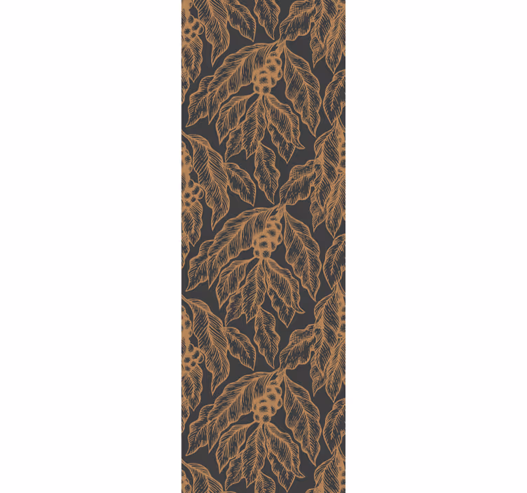 Coffee tree branch pattern modern wallpaper - TenStickers