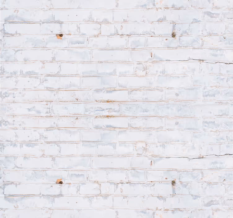 White brick pattern with worn paint Wallpaper - TenStickers